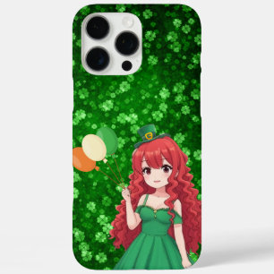 Coques iPhone 16 Pro Max Saint Patrick's day mignonne, classe d'anime irlan