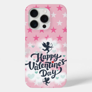 Coque iPhone 15 Pro Saint-Valentin cupidon et étoiles