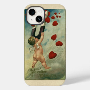 Coques Pour iPhone Saint-Valentin vintage, Cherub avec coeur magnétiq