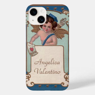 Coque Pour iPhone 14 Saint-Valentin vintage, Chérubin avec lettres d'am