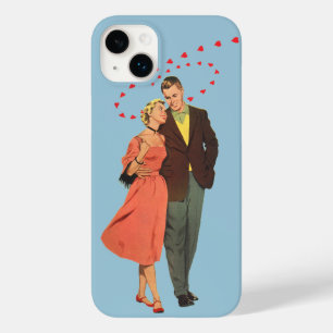 Coques Pour iPhone Saint-Valentin vintage, cœurs flottants romantique