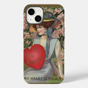 Coques Pour iPhone Saint-Valentin vintage, Élégante Dame avec Cœur