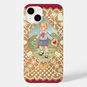 Coques Pour iPhone Saint-Valentin vintage, joli garçon dans la prairi