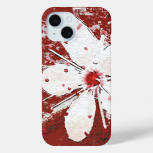 Coque Pour iPhone 15 Sakura rouge et blanc cerisier fleur asiatique flo