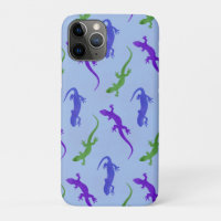 Salamandres en bleu, vert et violet