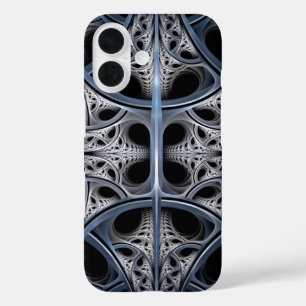 Coque Pour iPhone 16 Salle Skelète Art Fractal Géométrique