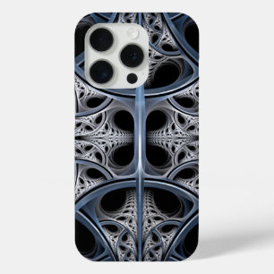 Coque iPhone 15 Pro Salle Skelète Art Fractal Géométrique