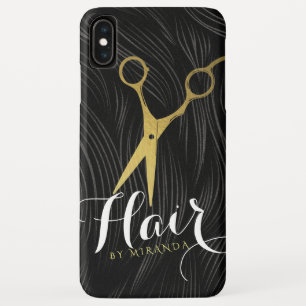 Case-Mate iPhone Case Salon des cheveux coiffeur ciseaux d'or noir moder