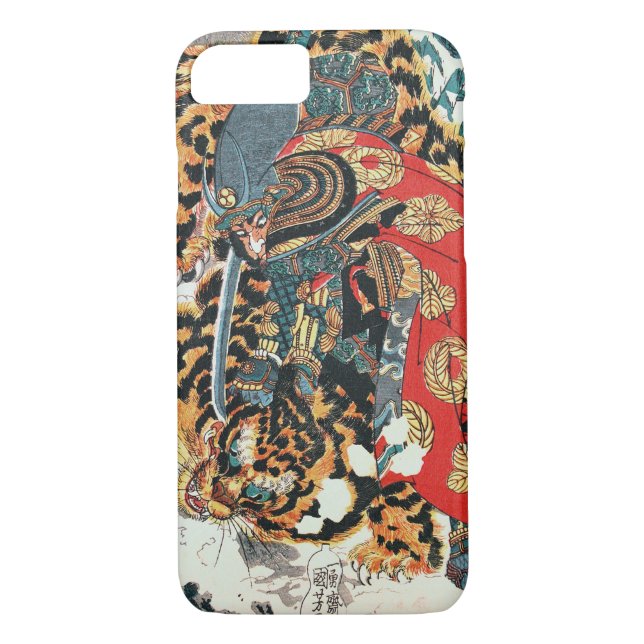 Coques Case-Mate iPhone Samurai combat un tigre, Kuniyoshi, Ukiyo-e (Dos)