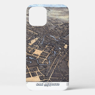 Coques Pour iPhone San Antonio, Texas, Antique Aerial City Map, 1873