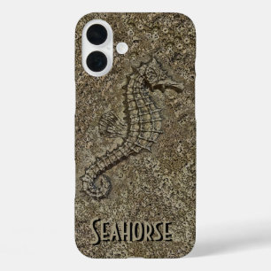 iPhone 16 Plus Case Sandy Textured Seahorse Photo