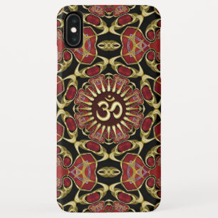 Coques Pour iPhone Sanskrit Om Gold + Red Baroque iPhone 3 case