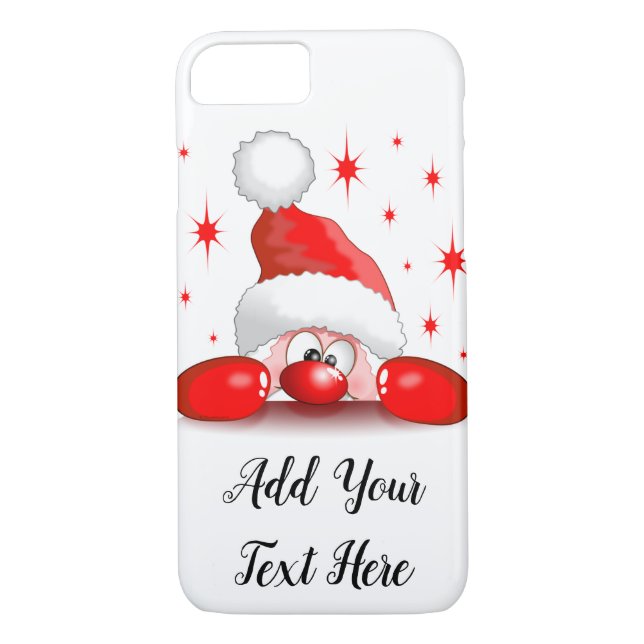 Coques Case-Mate iPhone Santa Cartoon Cute Peeking Character © BluedarkArt (Dos)