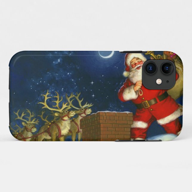 Coques Case-Mate iPhone Santa Claus on the roof (Dos (Horizontal))