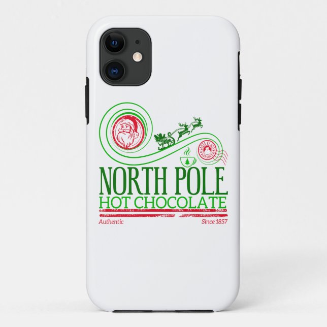 Coques Case-Mate iPhone Santa Clause Pôle Nord Chocolat chaud (Dos)