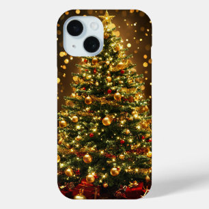 Coque Pour iPhone 15 Sapin de Noël élégant décoré de lumières