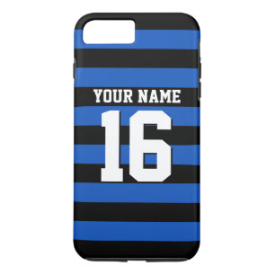 Coques Pour iPhone Sapphire Blue Black Sports Jersey Preppy Stripe