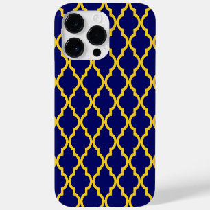 Coque Pour Pour iPhone 14 Pro Max Sapphire Sun : Bleu & Jaune Boho Elégance marocain