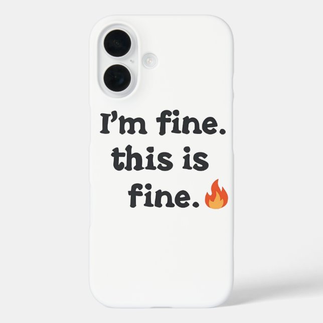 Coques Case-Mate iPhone Sarcastic "This is Fine" Meme with Fire Emoji (Verso)