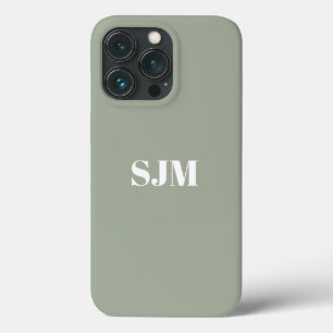 Case-Mate iPhone Case Sauge moderne vert Nom monographique personnalisé