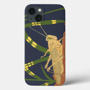 iPhone 13 Coque Sauterelle dans l'herbe verte sur l'arrière - plan
