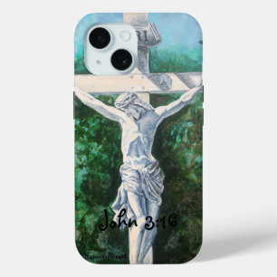 Coque Pour iPhone 15 Sauveur Christian John 3:16 OEuvre d'art originale
