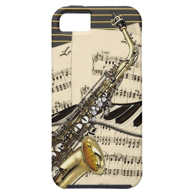 Coques Case-Mate iPhone Saxophone et musique de piano (Dos)