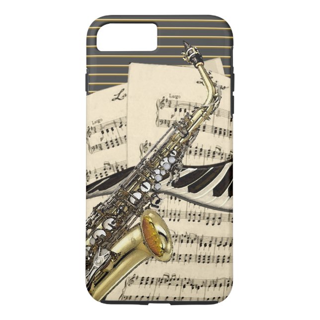 Coques Case-Mate iPhone Saxophone et musique de piano (Dos)