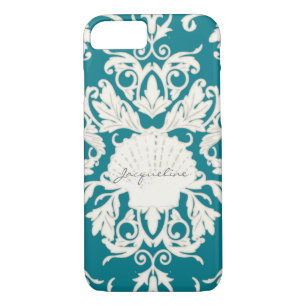 Coques Pour iPhone Scallop Seashell Leaf Scroll Damask Beach Shops