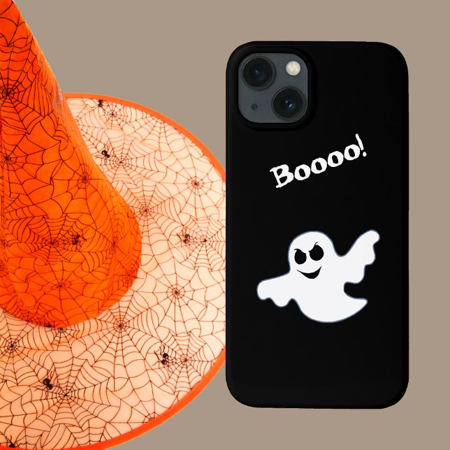 Coques Case-Mate iPhone Scandale blanc mou pour Halloween (Scary Cute Ghost With Custom Text Line for Halloween Phone Case)