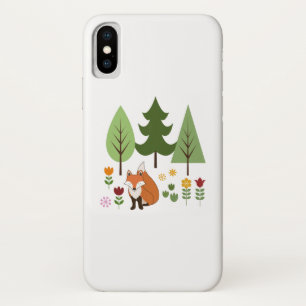 Case-Mate iPhone Case Scandinavian Style Fox Flowers Trees Illustration