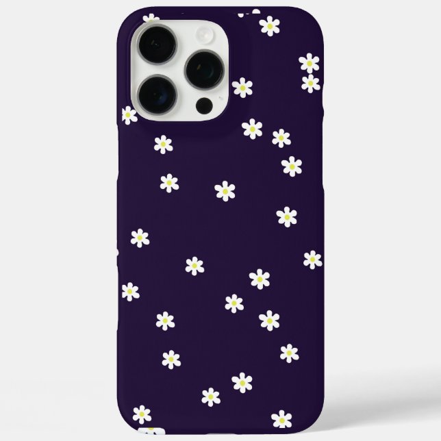 Coques Case-Mate iPhone Scattered Daisies on Deep Purple Phone Case (Verso)