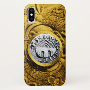 Coque iPhone X SCEAU DES CHEVALIERS MODÈLE or jaune