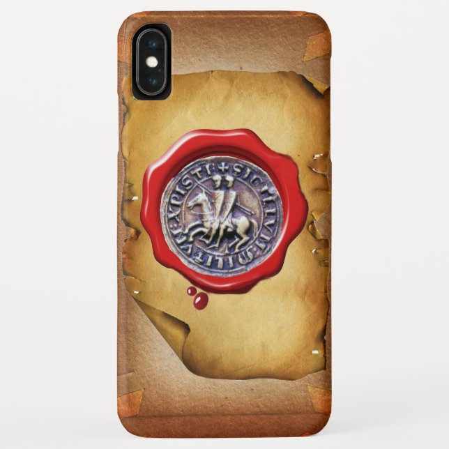 Coques Case-Mate iPhone SCEAU DES CHEVALIERS TEMPLAR parchemin de cire rou (Dos)