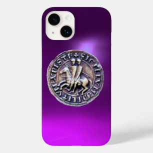 Coque Pour iPhone 14 SCEAU DU MODÈLE DE CHEVALIERS violet