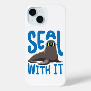 Coque Pour iPhone 15 Sceller avec elle Cool Sceau avec lunettes de sole
