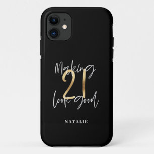 Case-Mate iPhone Case Scénario moderne de 21e anniversaire noir et or él