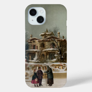 Coque Pour iPhone 15 Scène américaine vintage de Noël d'hiver