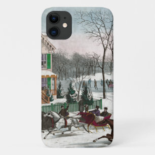 Coques Pour iPhone Scène américaine vintage d'hiver