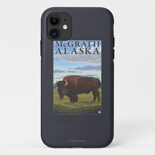 Coques Case-Mate iPhone Scène de bison - McGrath, Alaska (Dos)