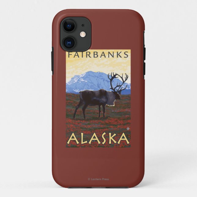 Coques Case-Mate iPhone Scène de caribou - Fairbanks, Alaska (Dos)
