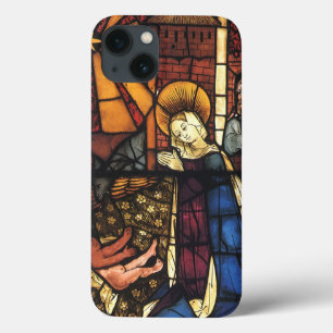 Etui iPhone 13 Scène de la Nativité de Noël vintage en verre colo