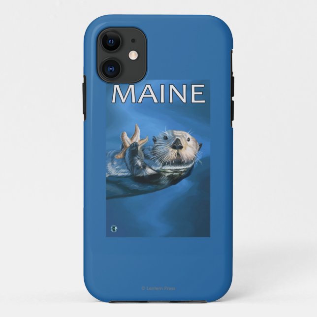 Coques Case-Mate iPhone Scène de loutre de MaineSea (Dos)