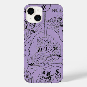 Coque Pour iPhone 14 Scène de Nativité orthodoxe minimale