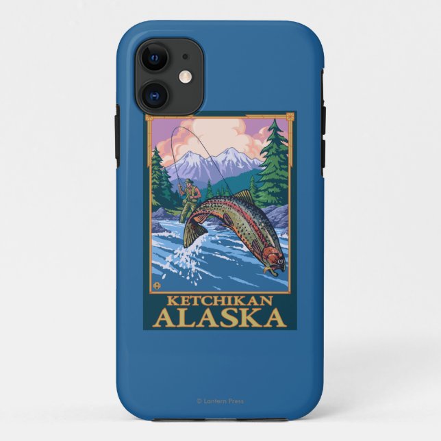 Coques Case-Mate iPhone Scène de pêche de mouche - Ketchikan, Alaska (Dos)