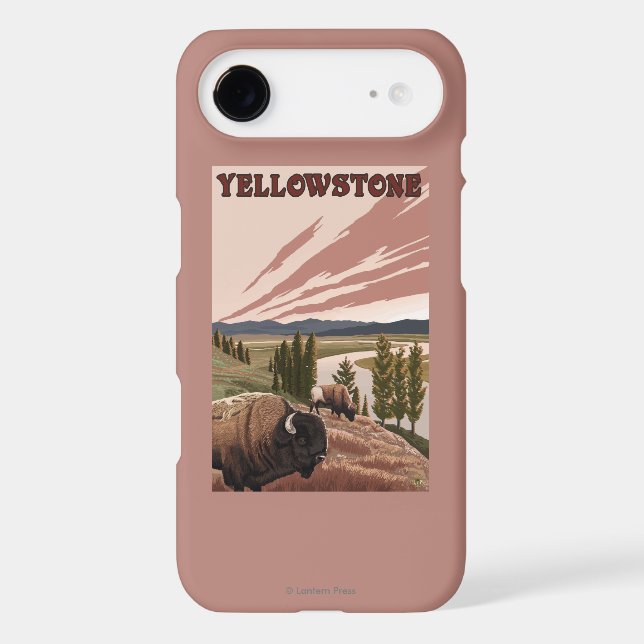 Coques Case-Mate iPhone Scène de YellowstoneBison (Verso)