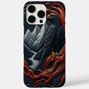 Coques iPhone 16 Pro Max Scène majestueuse en cuir d'Aigle