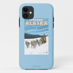 Coque iPhone 11 Scène Sledding de chien - Cordova, Alaska