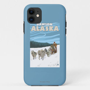 Coque iPhone 11 Scène Sledding de chien - Dawson, Alaska
