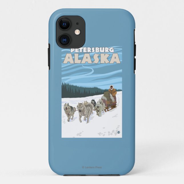 Coques Case-Mate iPhone Scène Sledding de chien - Pétersbourg, Alaska (Dos)
